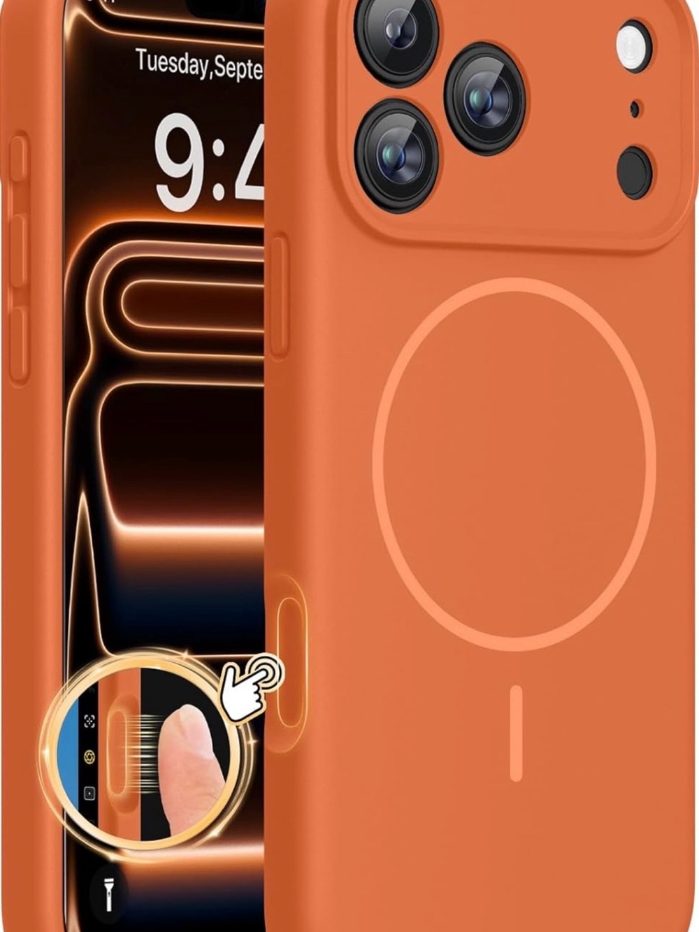 Orange Silicone MagSafe-Compatible Phone Case - Unbranded